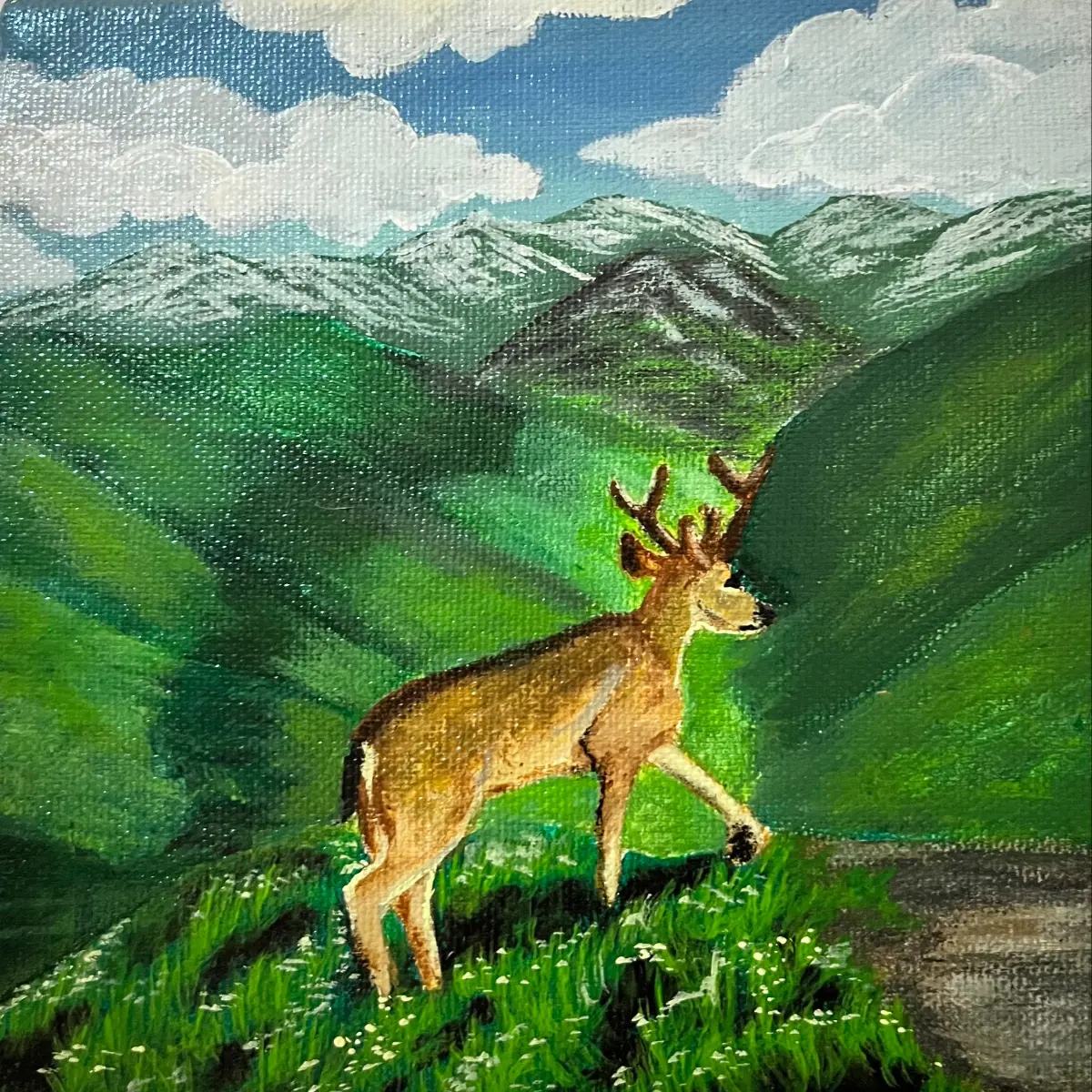 “Freedom of the Hills” | Acrylic on Canvas, 15x15 cm